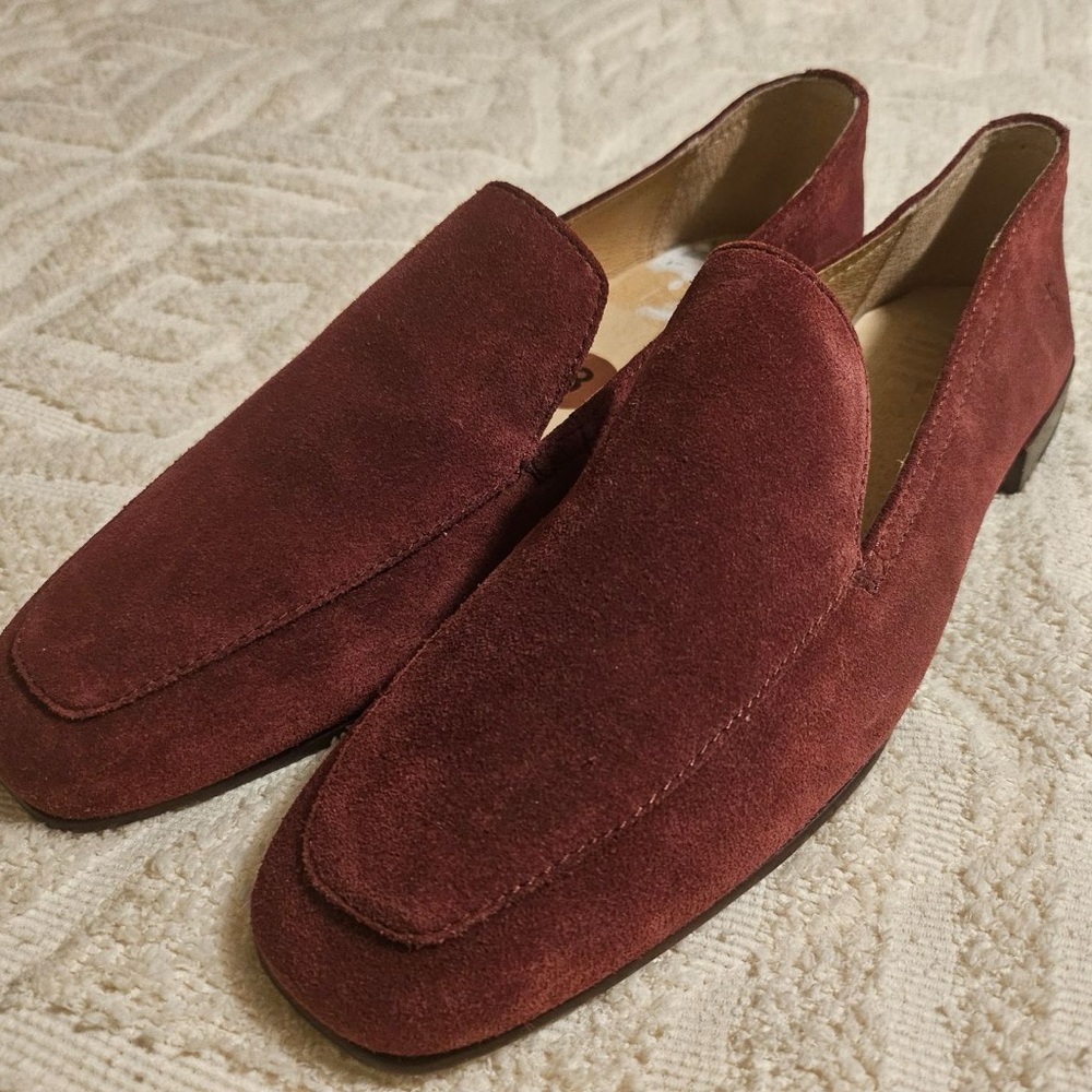 Maroon leather Frye women's loafers size 8